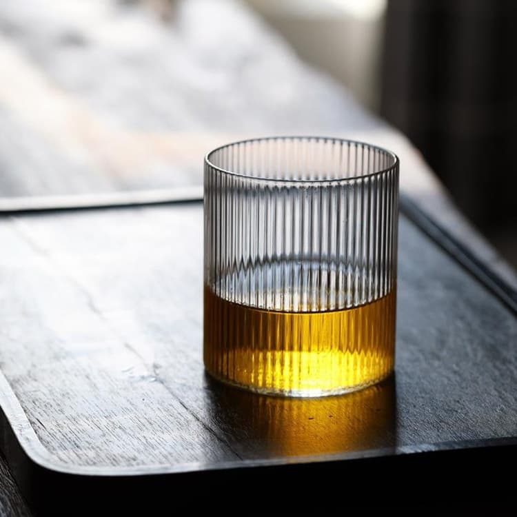 Riburu Geribbeld Design Glas (Set van 4) 4