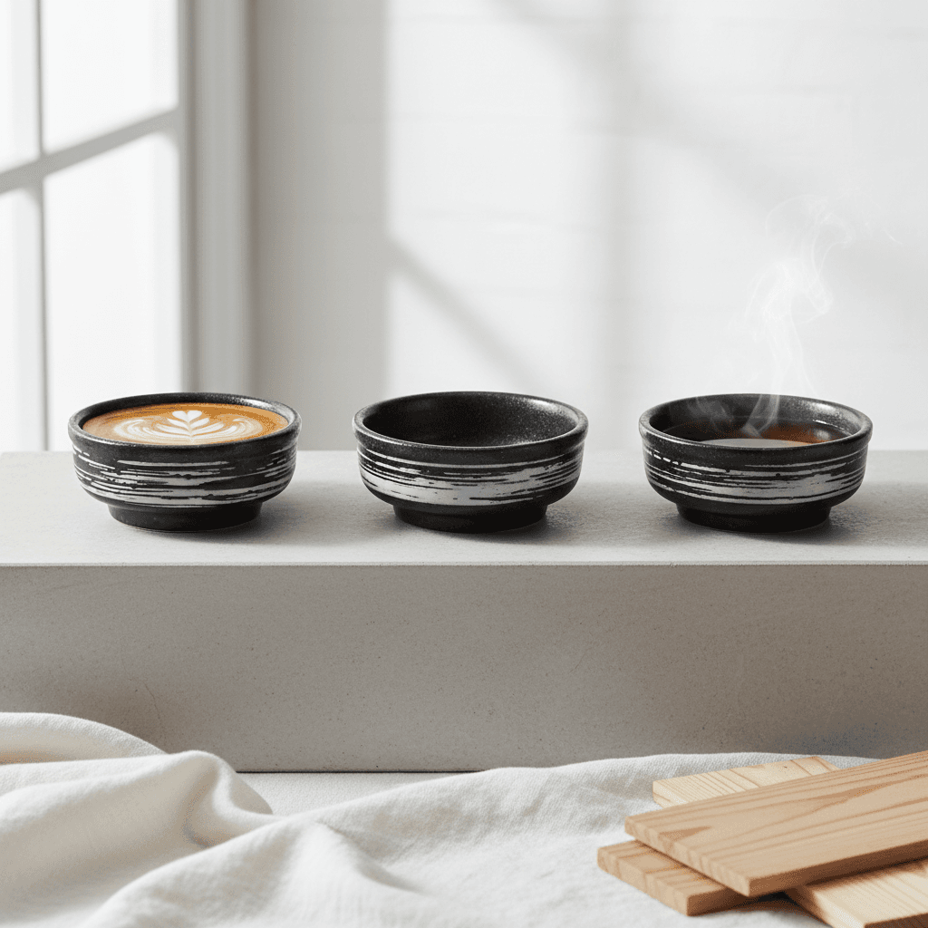 Chisai Small Cup Set (Set van 4) - Zwart/Wit Stripes