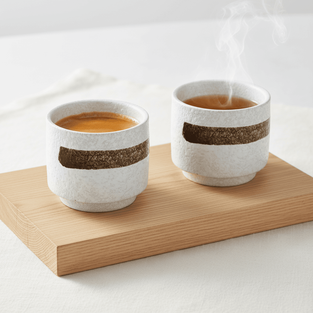 Kaze Speckled Stone Set (Set van 4) - Wit/Bruin