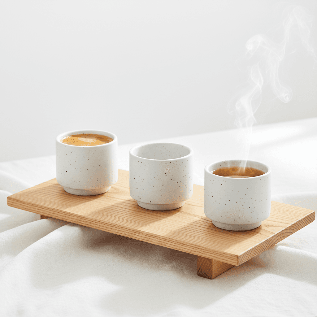 Kaze Speckled Stone Set (Set van 4) - Wit